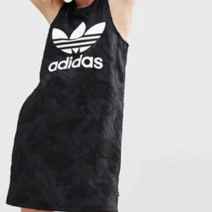 adidas Black Tank Dress with Laced Paisleys - Size L - NWT